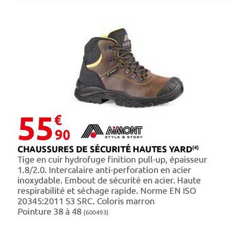 chaussures de sécurité hautes yard