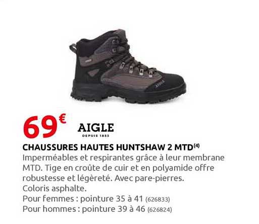 chaussures hautes huntshaw 2 mtd aigle