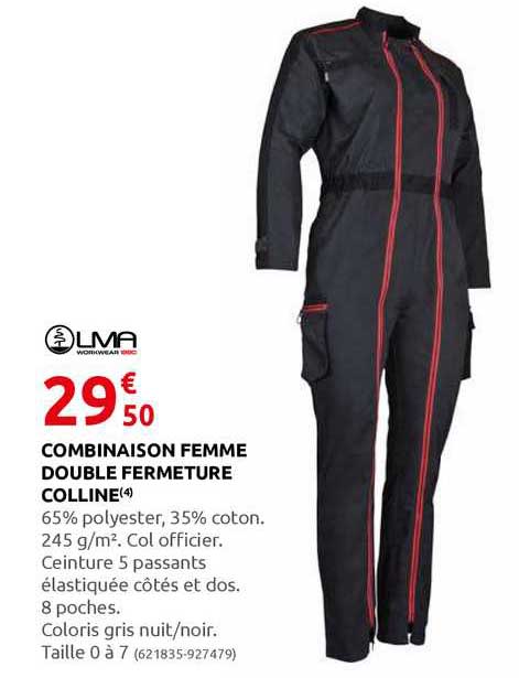 combinaison femme double fermeture colline lma