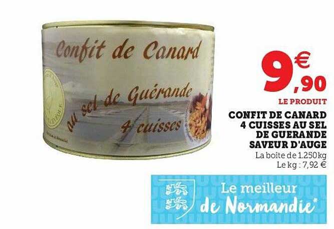 confit de canard 4 cuisses au sel de guérande saveur d'auge