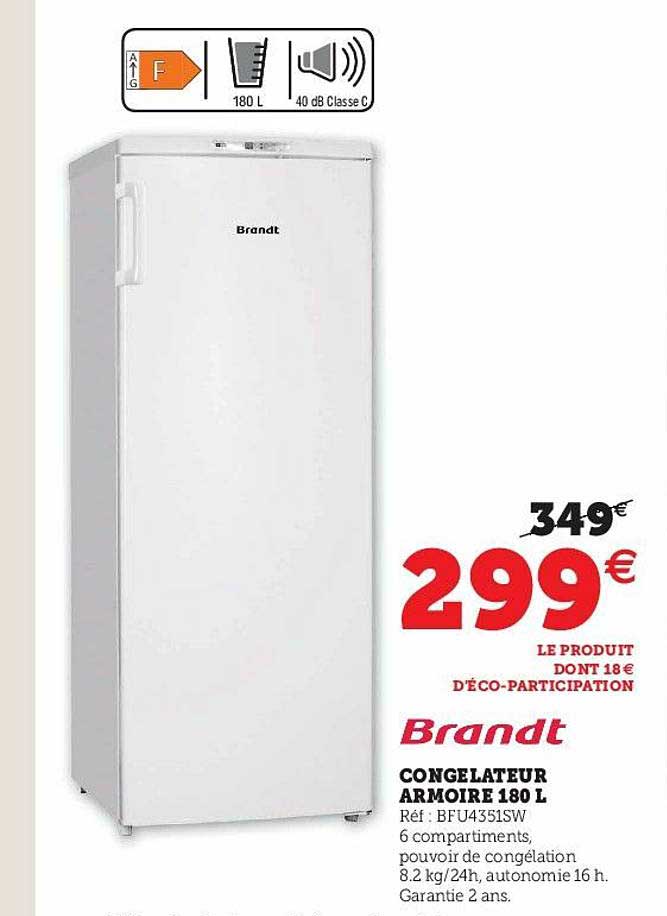 Congélateur Armoire 180 L Brandt