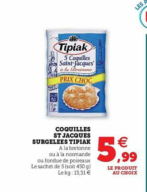 coquilles st jacques surgelées tipiak