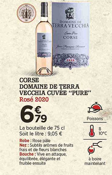 corse domaine de terra vecchia cuvée "pure" rosé 2020