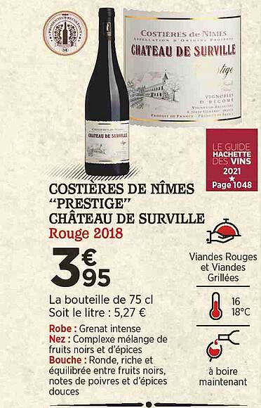 costières de nîmes "prestige" château de surville rouge 2018