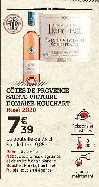 côtes de provence sainte victoire domaine houchart  rosé 2020