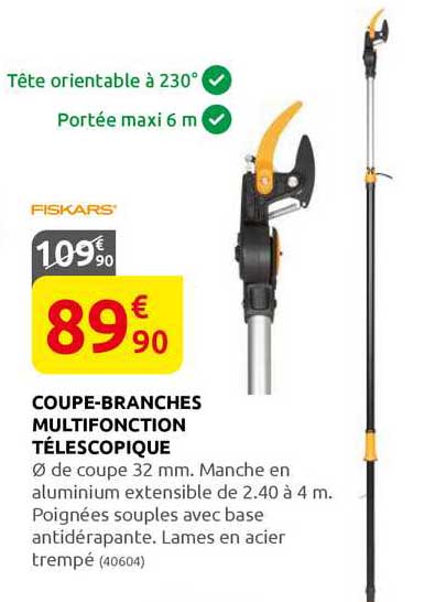 coupe-branches multifonction télescopique fiskars