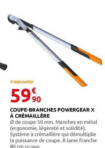 coupe-branches powergear x à crémaillère fiskars