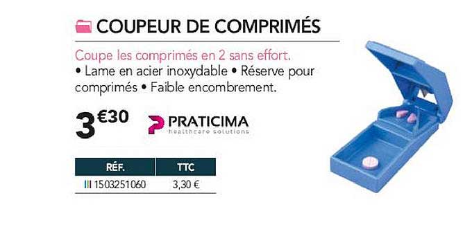 coupeur de comprimés praticima
