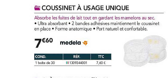 coussinet à usage unique medela