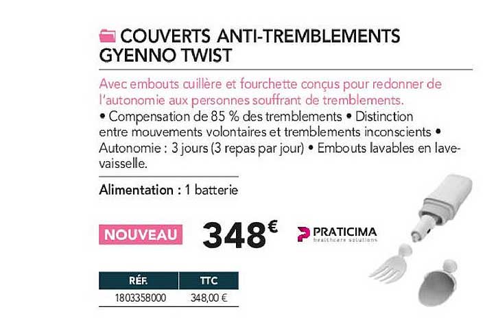 couverts anti-tremblements gyenno twist