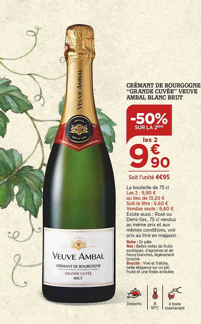crémant de bourgogne "grande cuvée" veuve ambal blanc brut