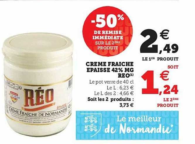 Crème Fraîche épaisse 40% Mg Réo