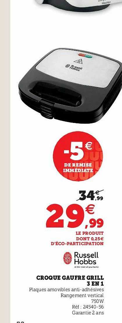 croque gaufre grill russell hobbs