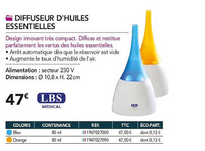 diffuseur d'huiles essentielles lbs