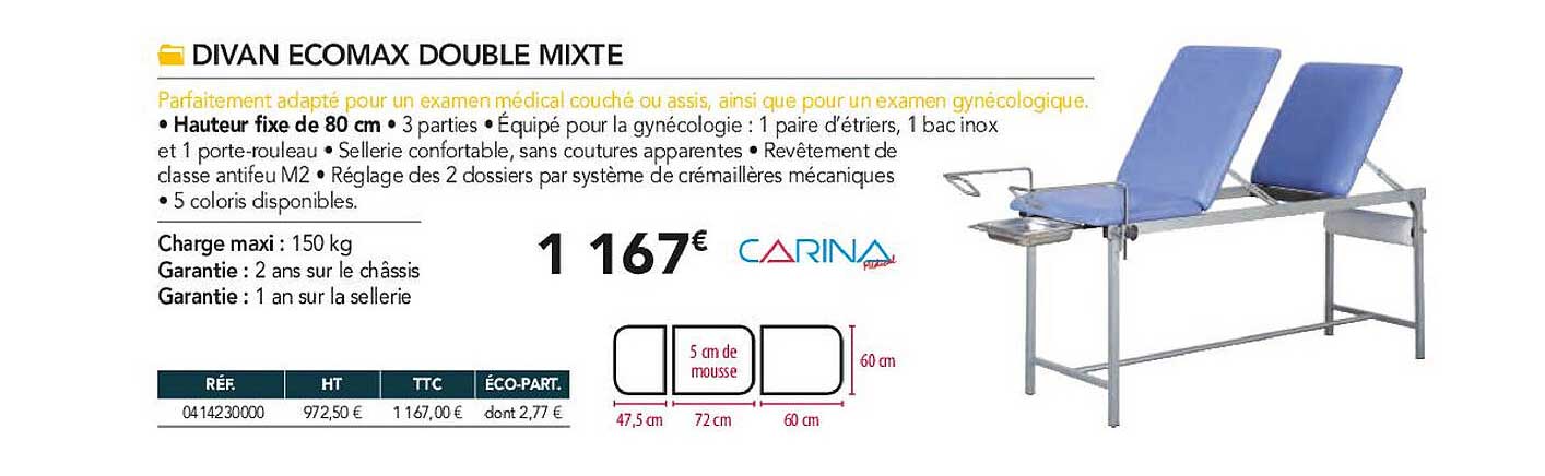 divan écomax double mixte carina