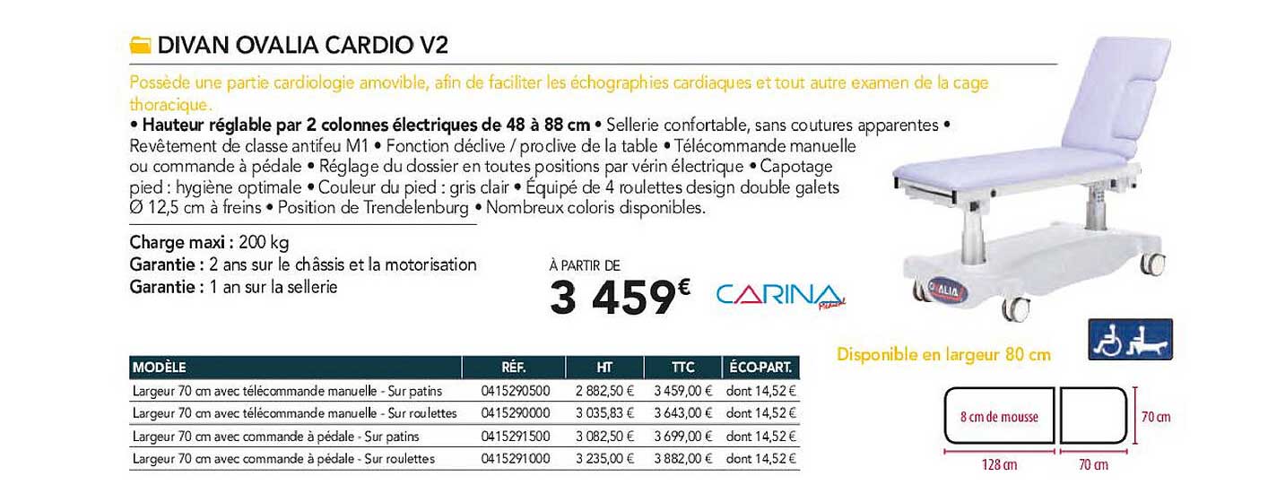 divan ovalia cardio v2 carina