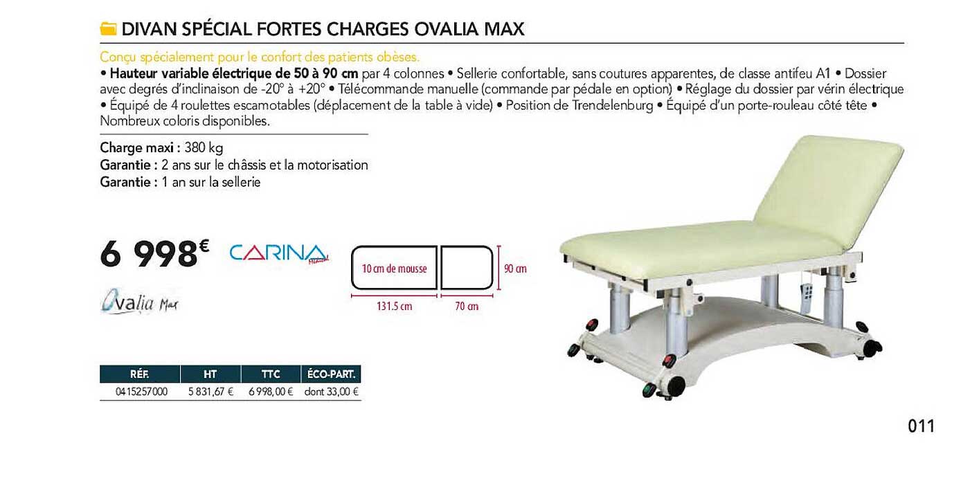 divan spécial fortes charges ovalia max