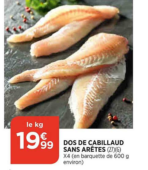 dos de cabillaud sans arêtes