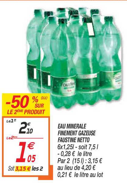eau minérale finement gazeuse faustine netto