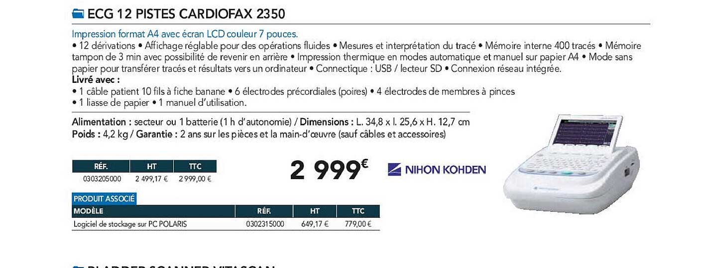 ecg 12 pistes cardiofax 2350