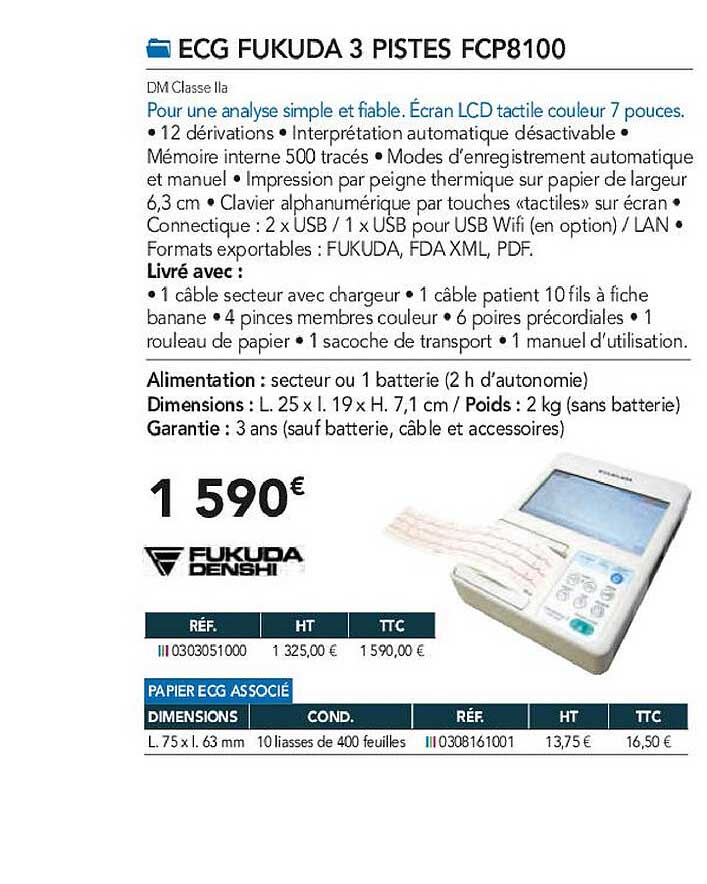 ecg fukuda 3 pistes fcp8100
