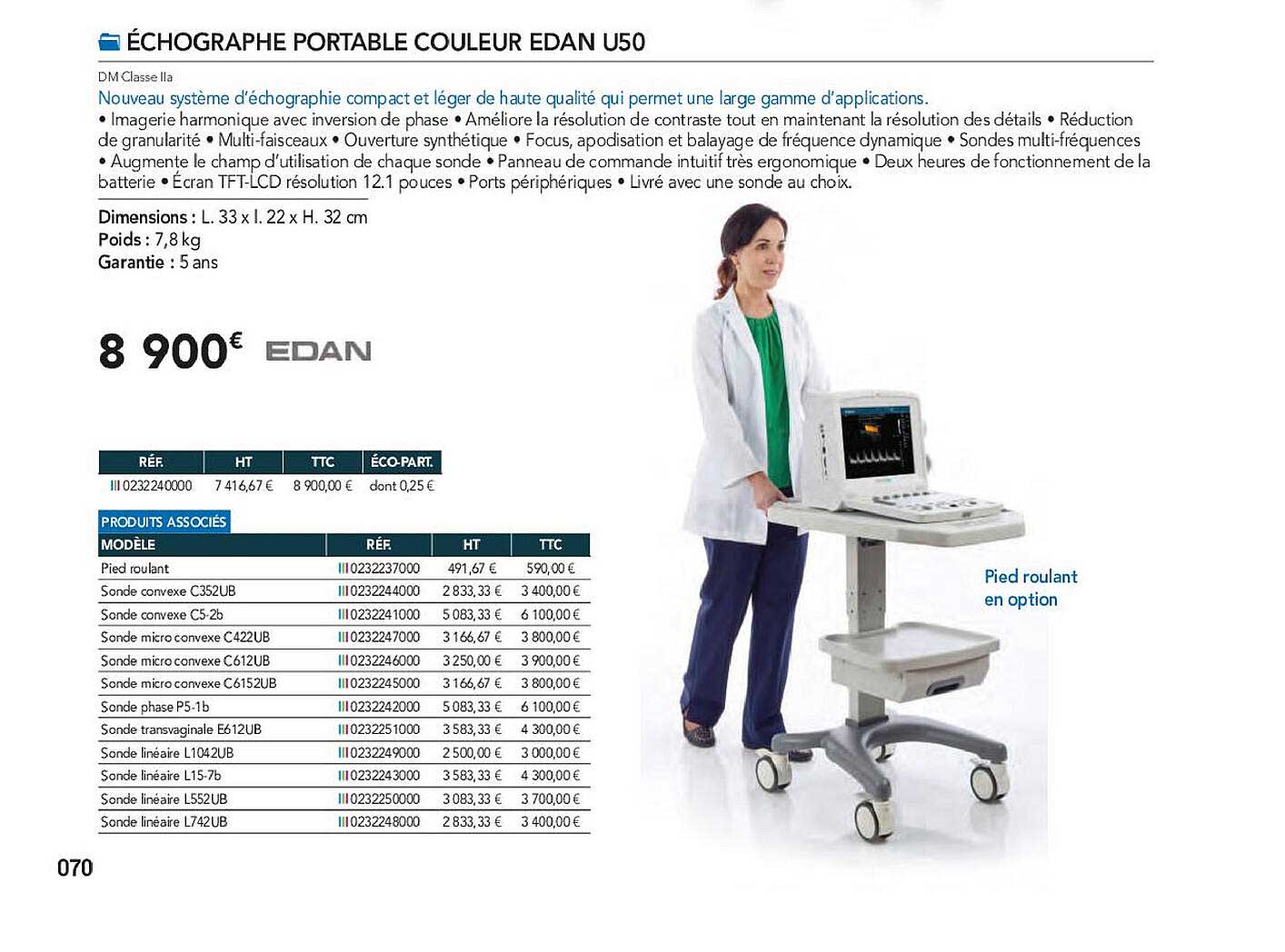 échographe portable couleur edan u50