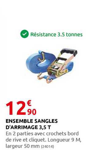 ensemble sangles d'arrimage 3,5 t