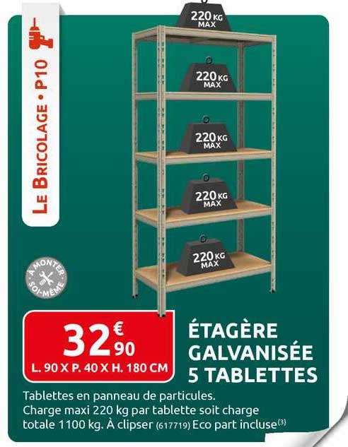 étagère Galvanisée 5 Tablettes