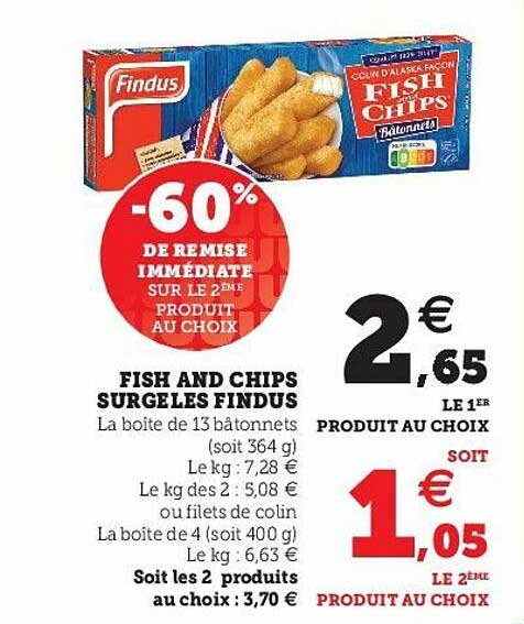 fish and chips surgelés findus