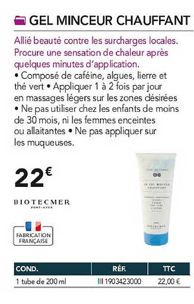 gel minceur chauffant biotecmer