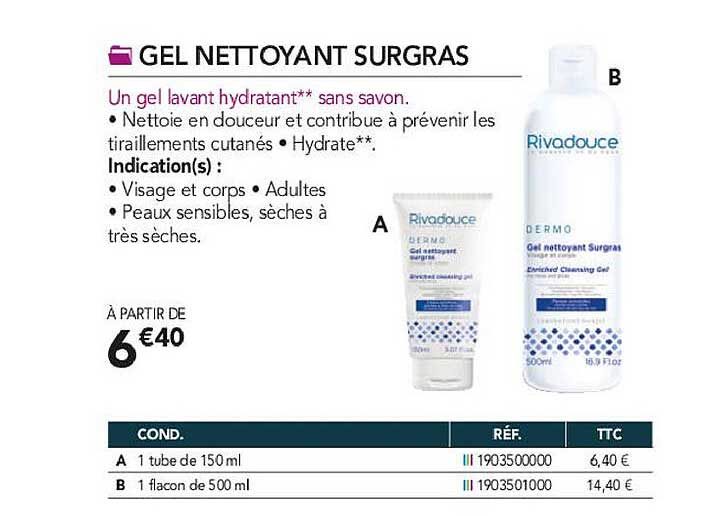 gel nettoyant surgras rivadouce
