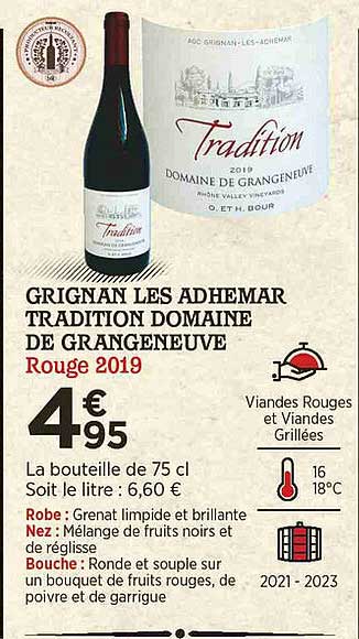 grignan les adhemar tradition domaine de grangeneuve rouge 2019