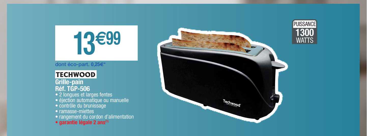 grille-pain techwood réf. tgp-506