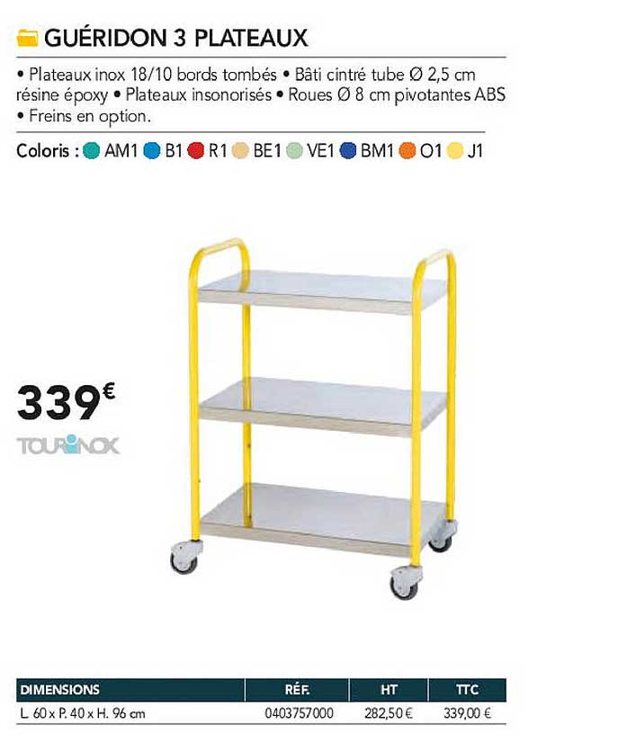 guéridon 3 plateaux