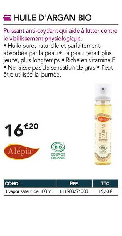 huile d'argan bio alépia