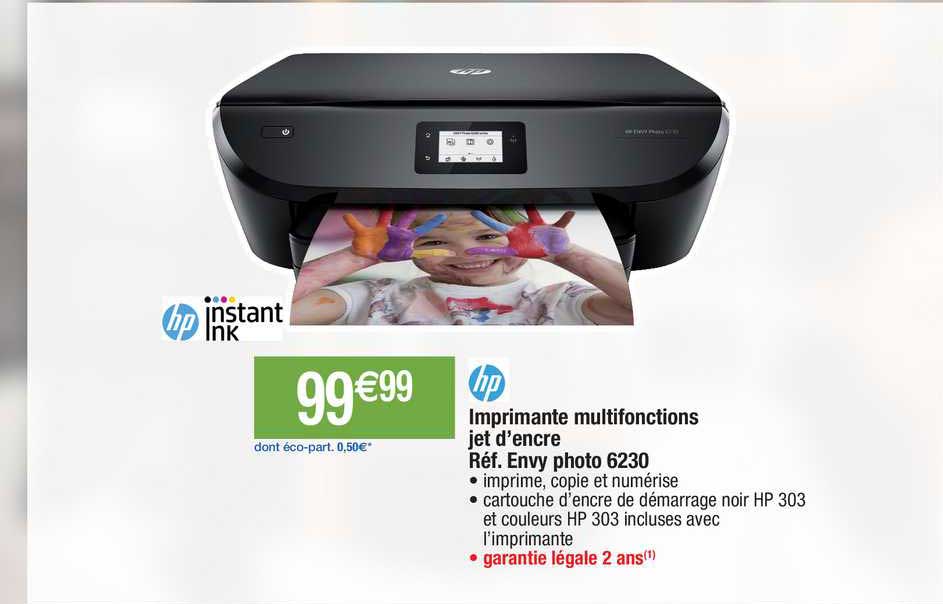 imprimante multifonctions jet d'encre hp réf. envy photo 6230