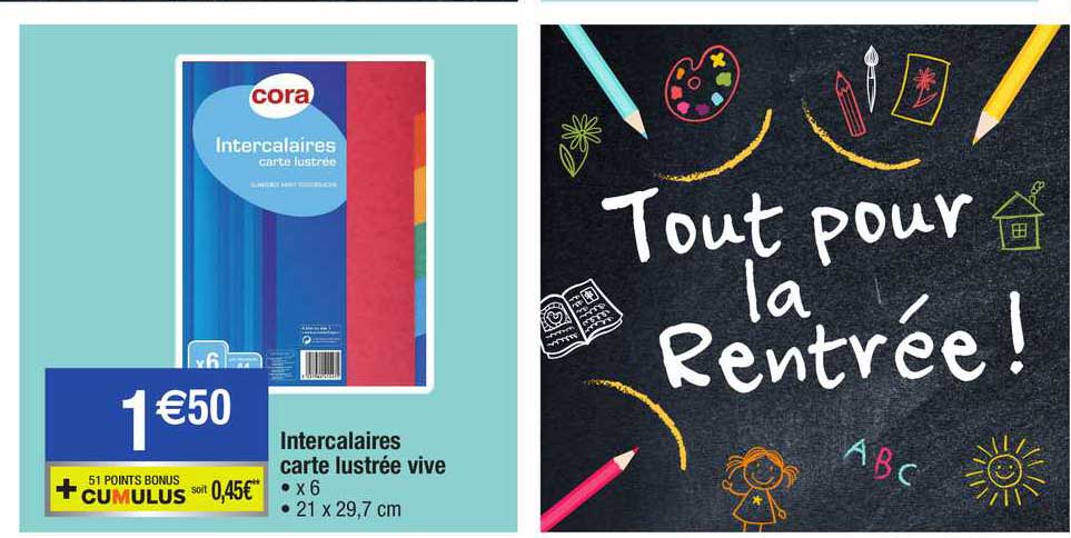 intercalaires carte lustrée vive