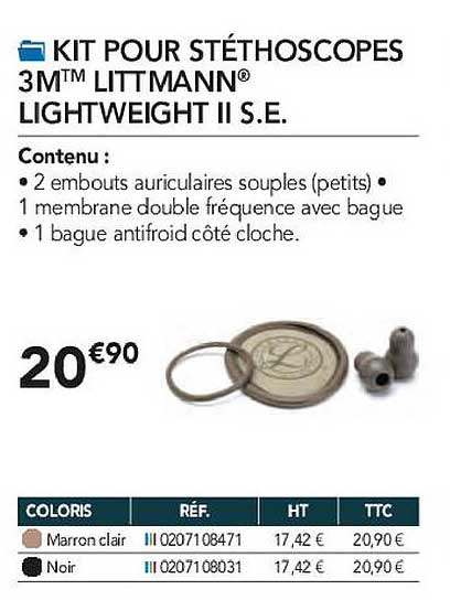 kit pour stéthoscopes 3m littmann lightweight II s.e.