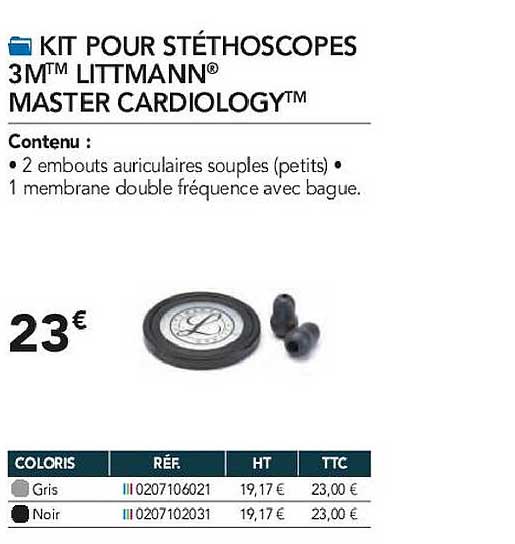 kit pour stéthoscopes 3m littmann master cardiology