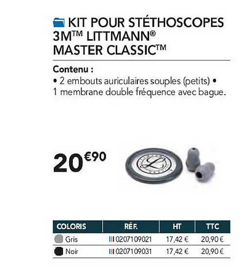 kit pour stéthoscopes 3m littmann master classic