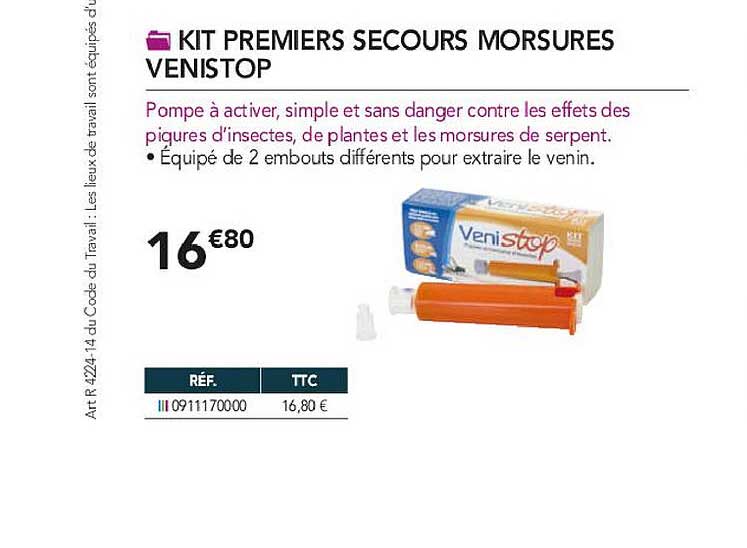 kit premiers secours morsures venistop