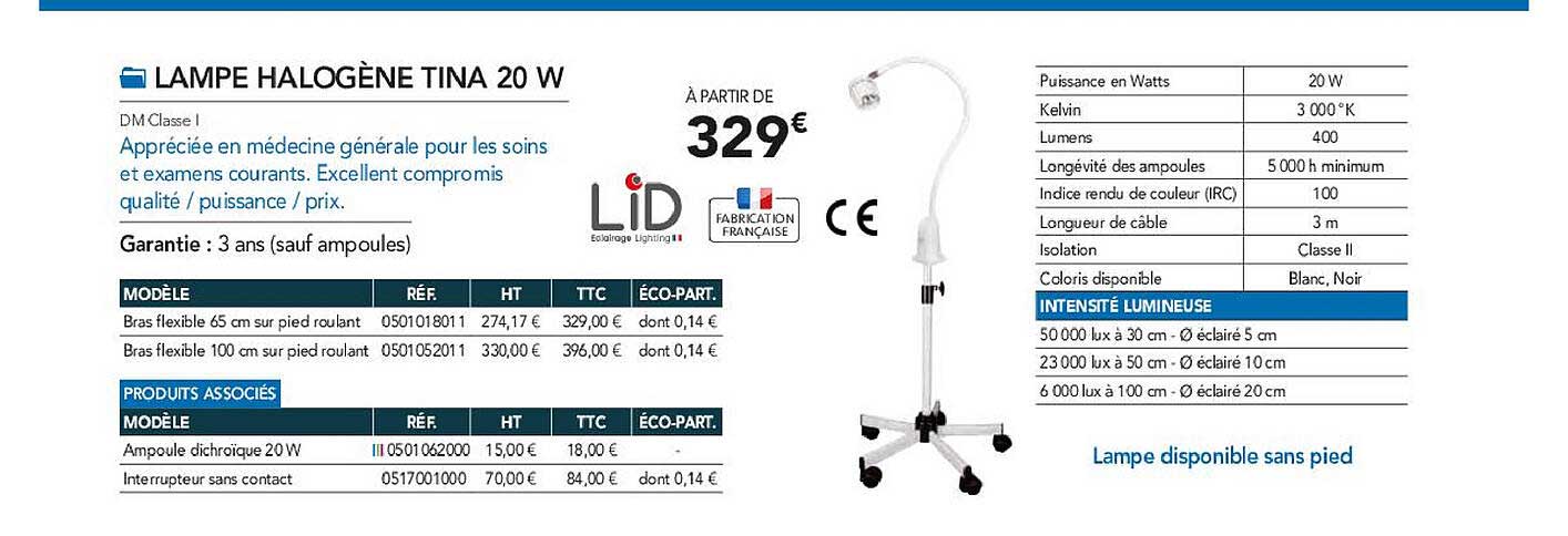 lampe halogène tina 20 w