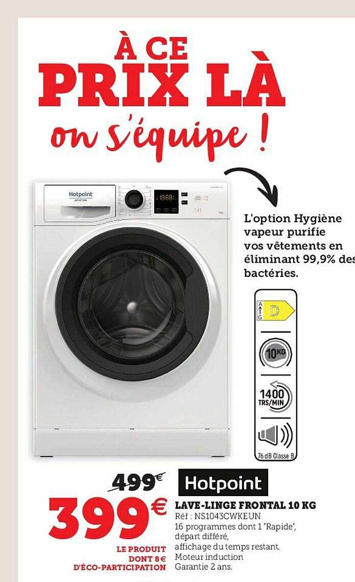 Lave-linge Frontal 10 Kg Hotpoint