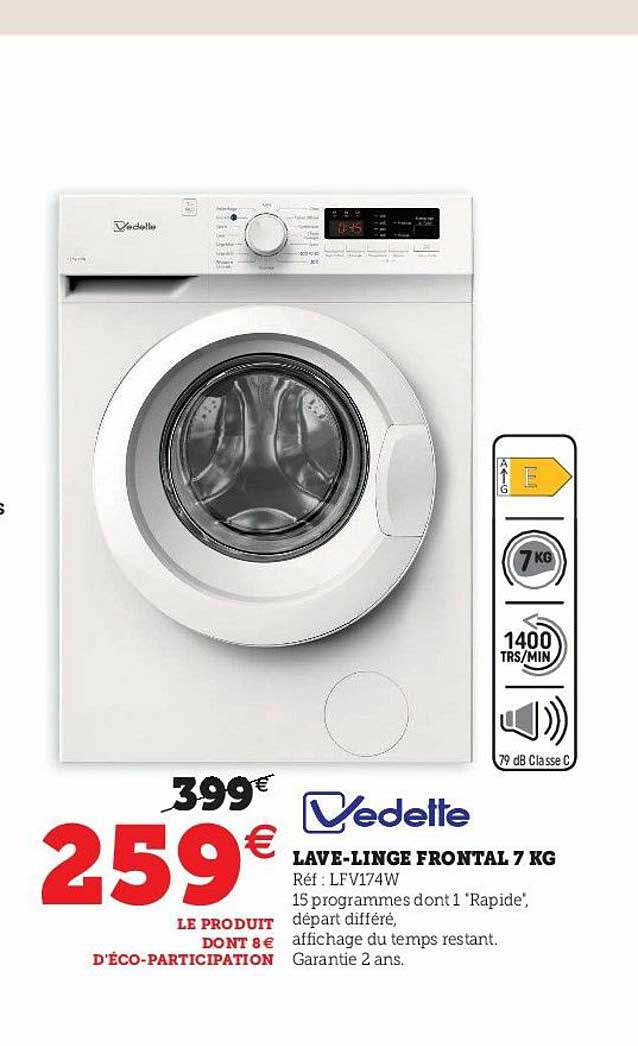 Lave-linge Frontal 7 Kg Vedette