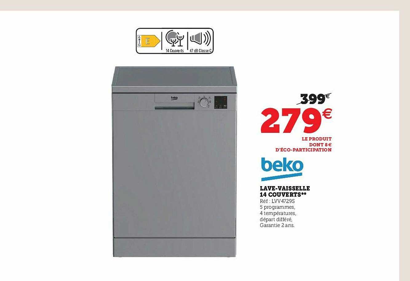 lave-vaisselle 14 couverts beko