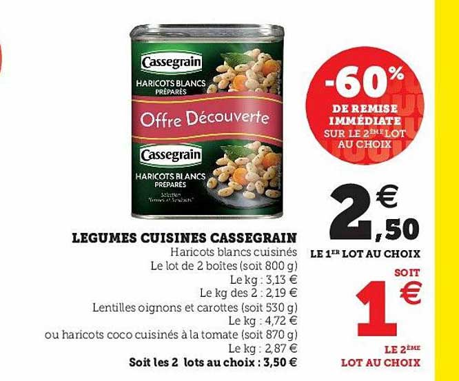 Légumes Cuisinés Cassegrain