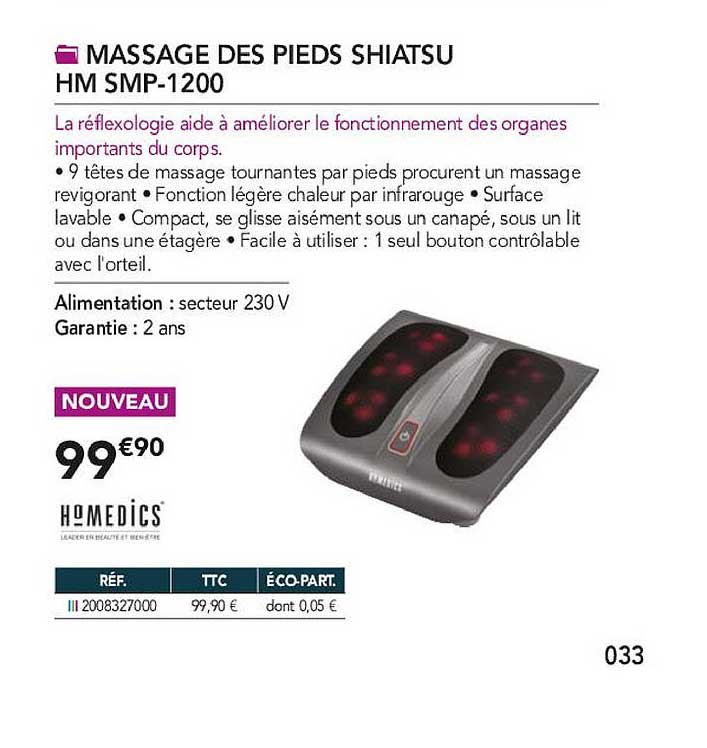 massage des pieds shiatsu hm smp-1200 homedics