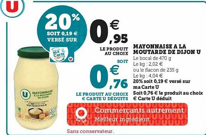 Mayonnaise à La Moutarde De Dijon U