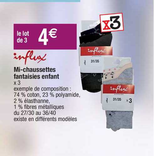 mi-chaussettes fantaisies enfant infllux