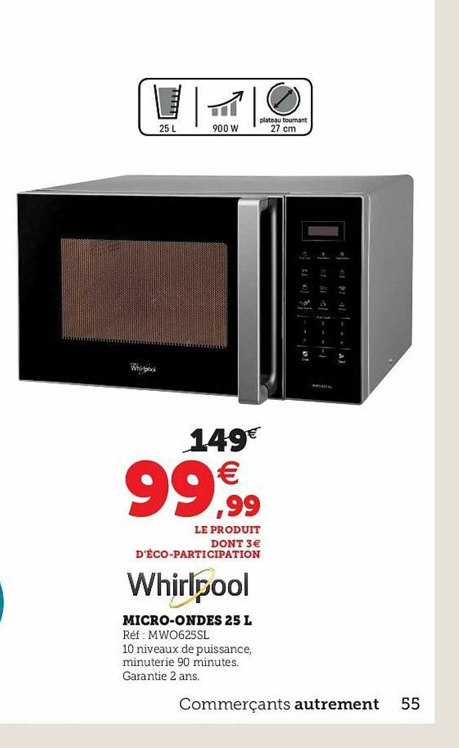 micro-ondes 25 l whirlpool